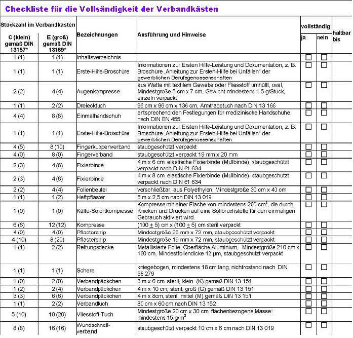 Verbandbuch bei Arbeitsunfällen – Excel-Vorlage