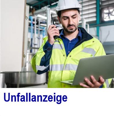 Unfallanzeige mit der Vebandbuchsoftware Unfallanzeige, Berufsgenossenschaft, Unfallkasse,